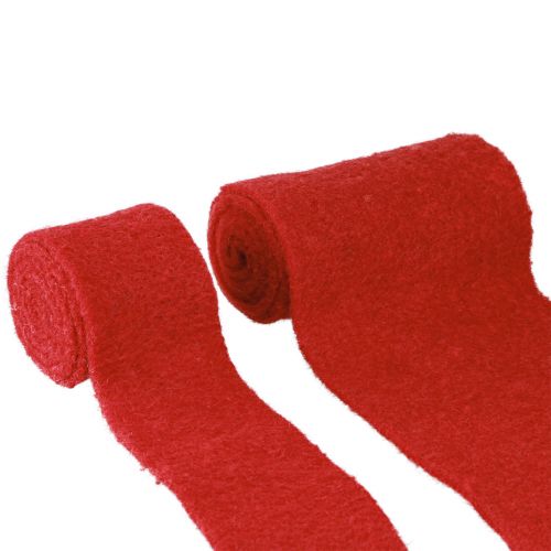 položky Plstěná stuha červená vlněná stuha ozdobná stuha Š7/15cm D1m/1m sada 2 ks