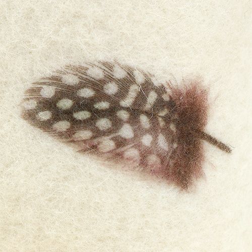 Floristik24 Plstěná stuha krémová se vzorem peříčka 15cm 2m