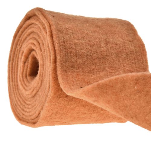 Plstěná páska oranžová plsť vlněná plsť vlněná deko páska plsť 15cm×5m