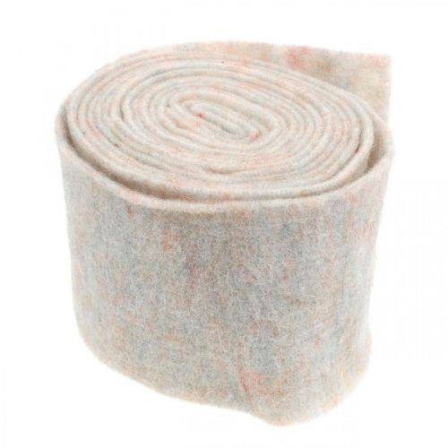 Floristik24 Plstěná páska, kelímková páska, vlněná plsť krémově bílá, barvy duhy 15cm 5m