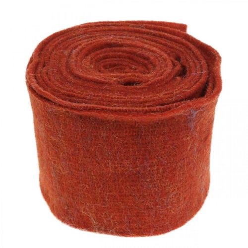 položky Plstěná páska, pot páska, vlněná plsť červená, zlatě třpytivá 15cm 5m