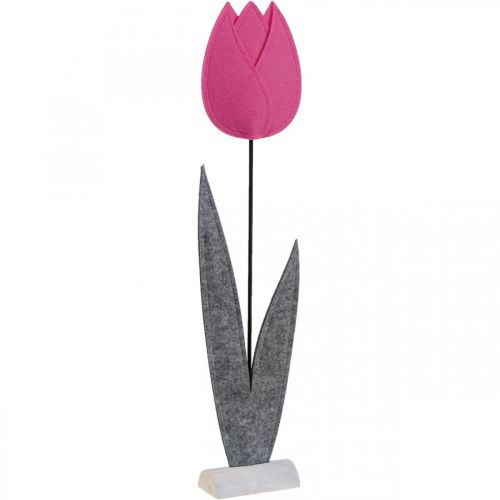 Floristik24 Plstěná květinová plsť deko květina tulipán růžová stolní dekorace V68cm