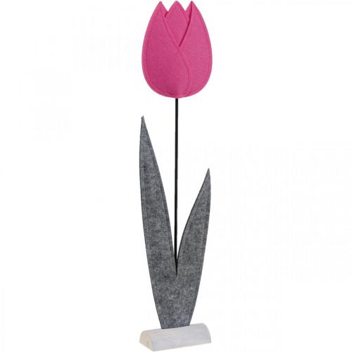 Plstěná květinová plsť deko květina tulipán růžová stolní dekorace V68cm