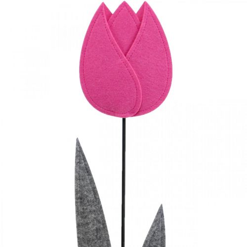 položky Plstěná květinová plsť deko květina tulipán růžová stolní dekorace V68cm