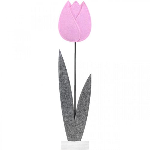 Floristik24 Plstěná květinová plsť deko květina tulipán růžová stolní dekorace V68cm