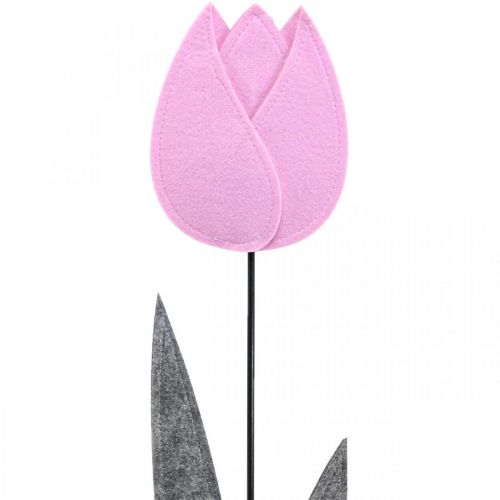 Plstěná květinová plsť deco květina tulipán růžová V68cm
