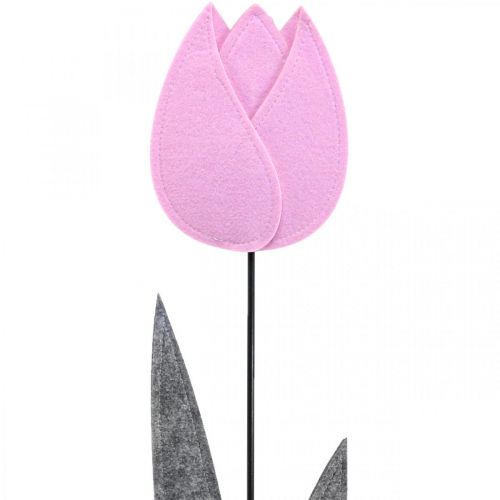 Floristik24 Plstěná květinová plsť deko květina tulipán růžová stolní dekorace V68cm