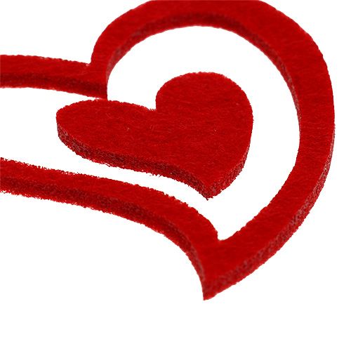 Floristik24 Plstěná srdíčka mix 3cm - 7,5cm červená 72 ks