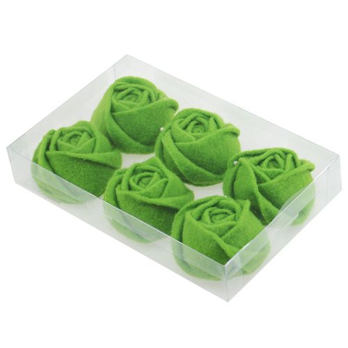 Floristik24 Plsť růžově zelená Ø8cm V4,5cm 6ks