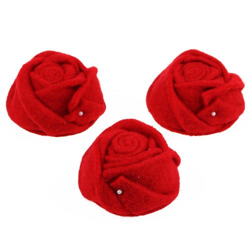 Floristik24 Plsť růžová červená Ø8cm V4cm 6ks