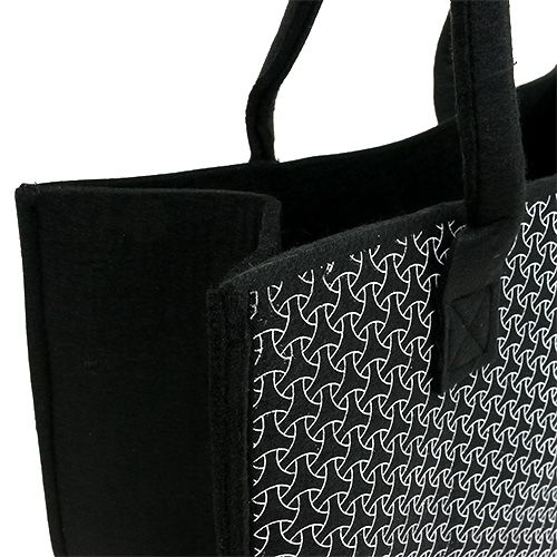 Floristik24 Plstěná taška černá se vzorem 39cm x 20cm x 25cm