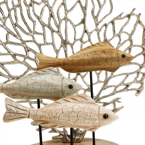 Floristik24 Dekorace hejno ryb, dekorace korál, dřevěná dekorace rybička V48,5cm
