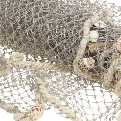 položky Rybářská síť s mušlemi a naplaveným dřívím 135 cm