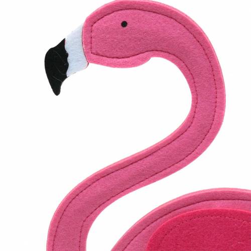 Floristik24 Letní dekorace plameňák stojící filc růžový 28 × V58cm