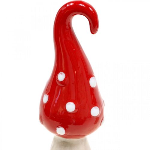položky Muchomůrka keramické dekorativní houby červená bílá Ø5cm V15,5cm 2ks