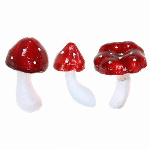 Floristik24 Dekorativní muchomůrka set červená, bílá 6–7cm 12ks