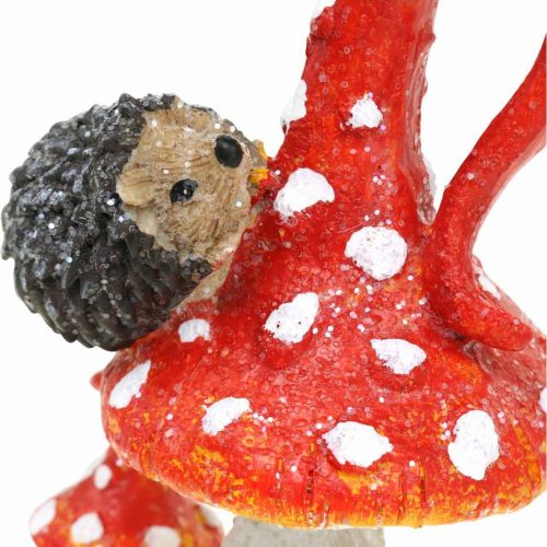 Muchomůrka s ježek dekorace houba podzimní dekorace V14cm 2ks