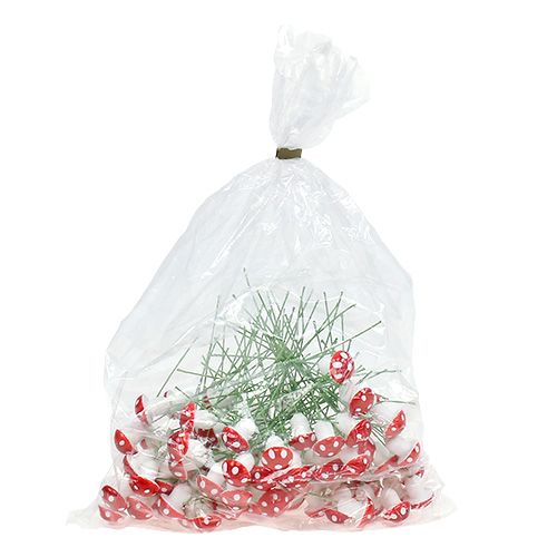Floristik24 Muchomůrka mini na drátě 1,8cm 100ks