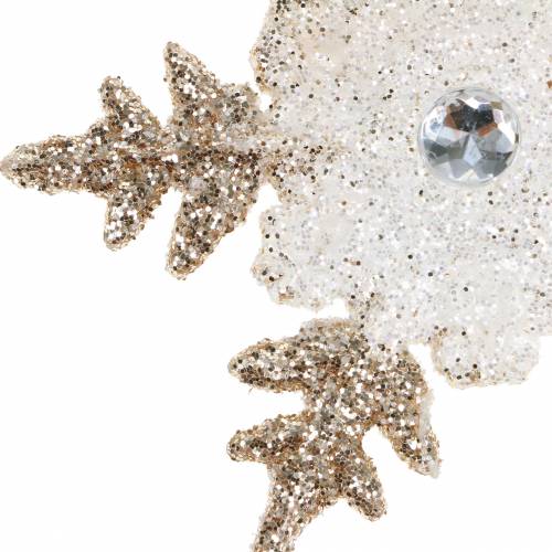 Ozdoba na vánoční stromeček sněhová vločka třpyt perla 2ks