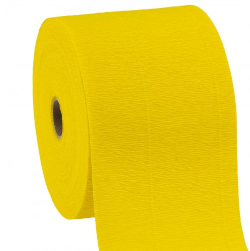 Floristik24 Květina krepová žlutá W10cm gramáž 128g/m2 L250cm 2 kusy