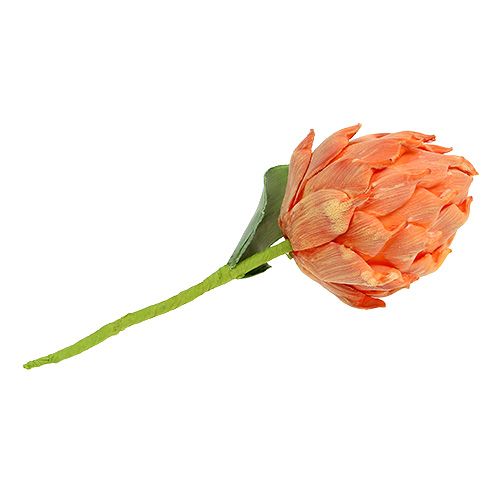 Floristik24 Pěnový artyčok pomeranč 14cm L28cm 1ks