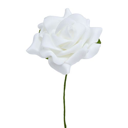 položky Pěnová růže Ø 7,5cm bílá 18ks