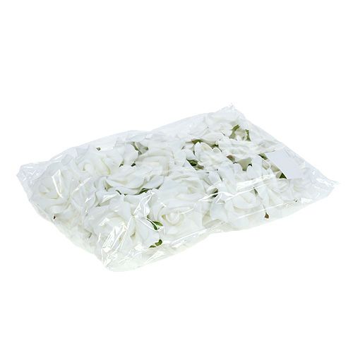 položky Pěnová růže Ø 7,5cm bílá 18 ks