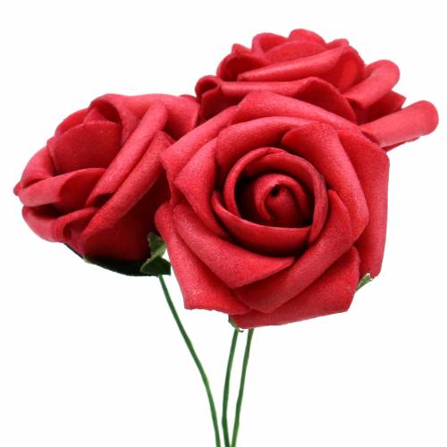 Floristik24 Pěnová růže Ø3,5cm červená 48str
