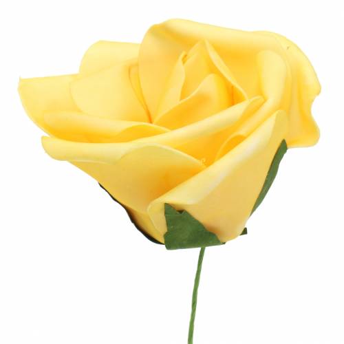 položky Pěnová růže Ø6cm žlutá 27str