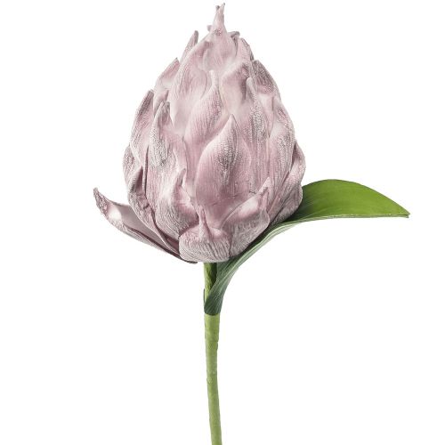 Floristik24 Pěnový artyčok světle fialový 14cm L28cm 1 ks