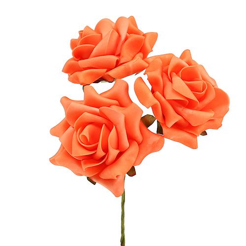 Floristik24 Pěnová růže Ø 10cm Oranžová 8 ks