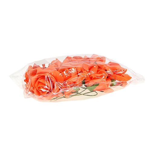 položky Pěnová růže Ø 10cm Oranžová 8 ks