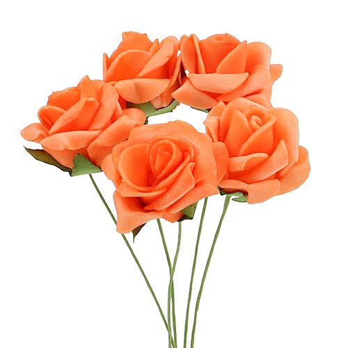 Floristik24 Pěnová růže Ø4,5cm oranžová 36str