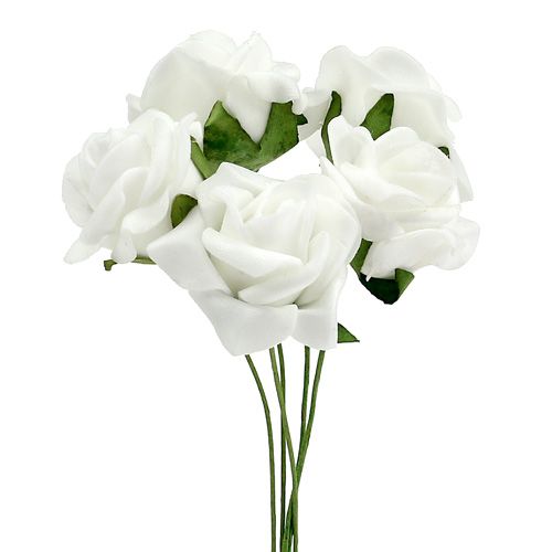 Pěnová růže Ø 3,5cm bílá 48 kusů