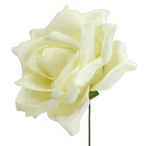 Floristik24 Pěnové růže krémové Ø15cm 4ks