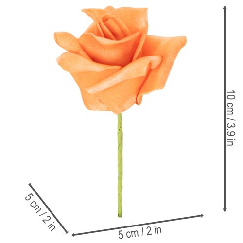 Umělá oranžová růže, květ 5 cm, jednoduchá, 100 kusů | Floristik24.cz