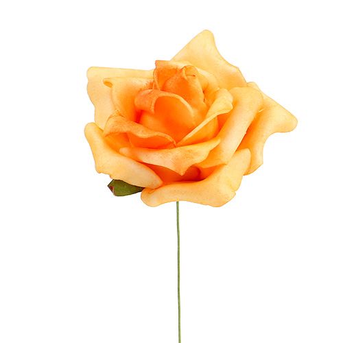 Floristik24 Pěnová růže Ø6cm světle oranžová 27 ks