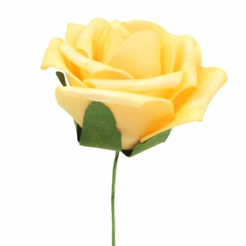 položky Pěnová růže Ø7,5cm žlutá 18str