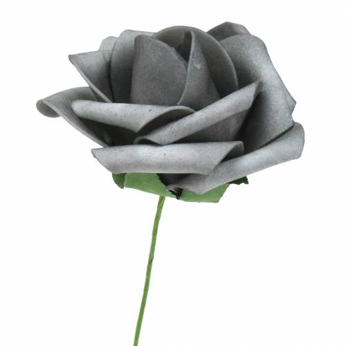 položky Pěnová růže Ø7,5cm šedá 18str