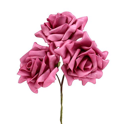 Floristik24 Pěnová růže Erika Ø10cm 8 kusů