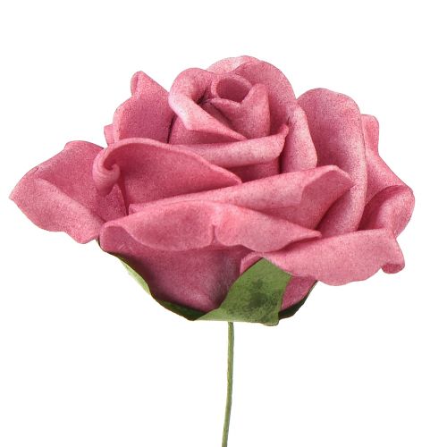 položky Pěnová růže na drátě minirůže starorůžová Ø5cm 27ks