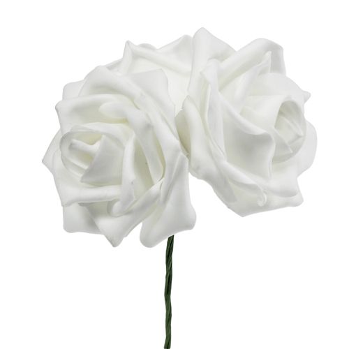 Floristik24 Pěnové růže bílé Ø5cm 12ks