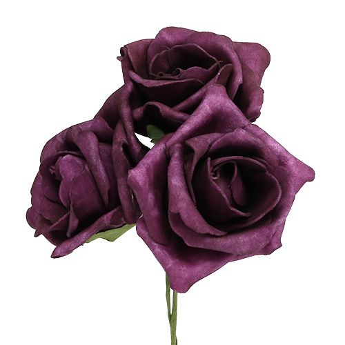 Floristik24 Pěnové růže Ø7,5cm Mauve 18str