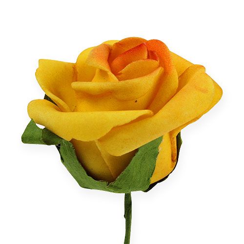 položky Pěnová růže Ø4,5cm tmavě žlutá 36str
