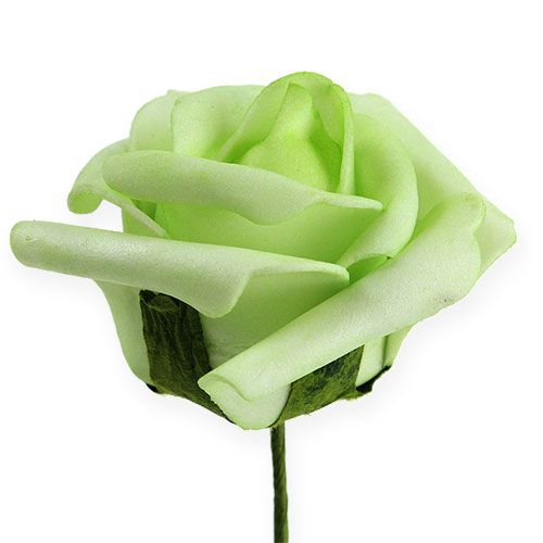 Floristik24 Pěnová růže Ø 8cm zelená 18 ks