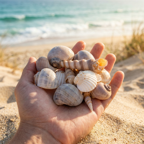 položky Mušle a šneci Přírodní dekorační předměty s námořnickou tematikou pro stylový interiérový design 500 g