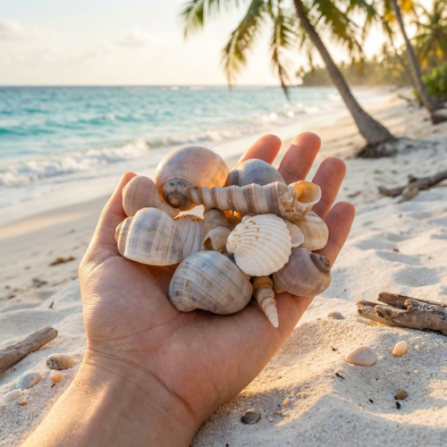 položky Mušle a šneci Přírodní dekorační předměty s námořnickou tematikou pro stylový interiérový design 500 g