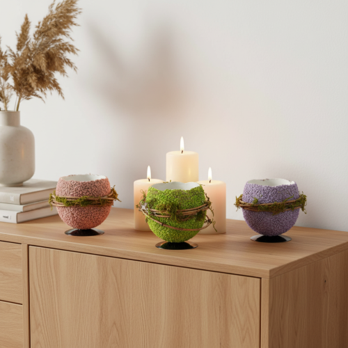 položky Dekorativní miska na velikonoční vajíčka pro jarní nebo velikonoční dekoraci stolu, 9 cm, 4 kusy