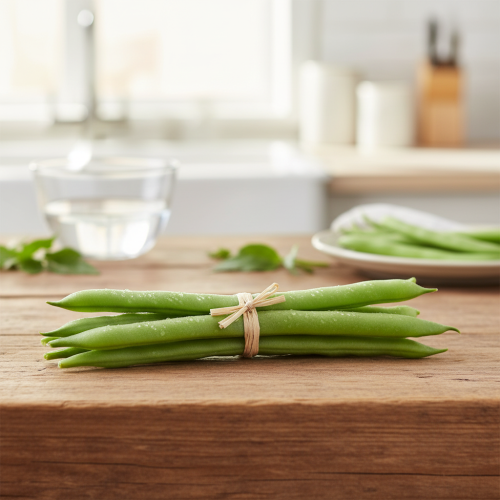 položky Dekorativní fazole, umělá zelenina, zelené, realistický dotek, 17 cm, 6 kusů