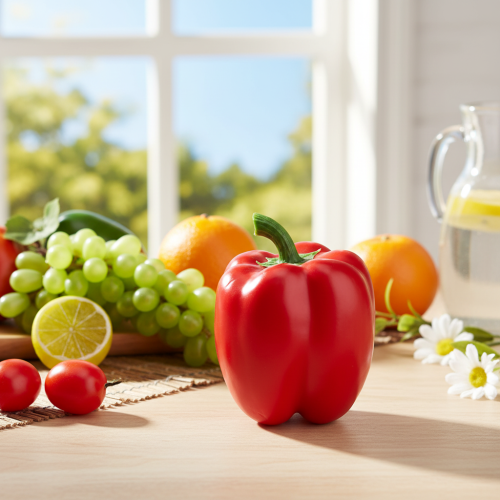 položky Dekorativní zeleninový pepř červený potravinářský panák H10cm